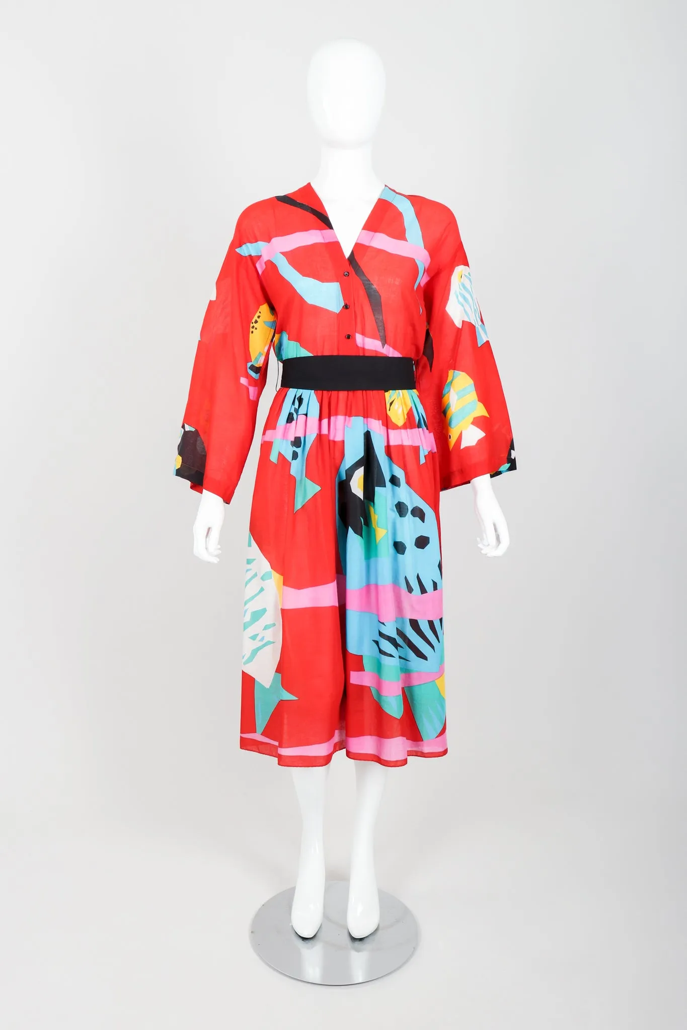 Fish Print Shirtwaist Dress