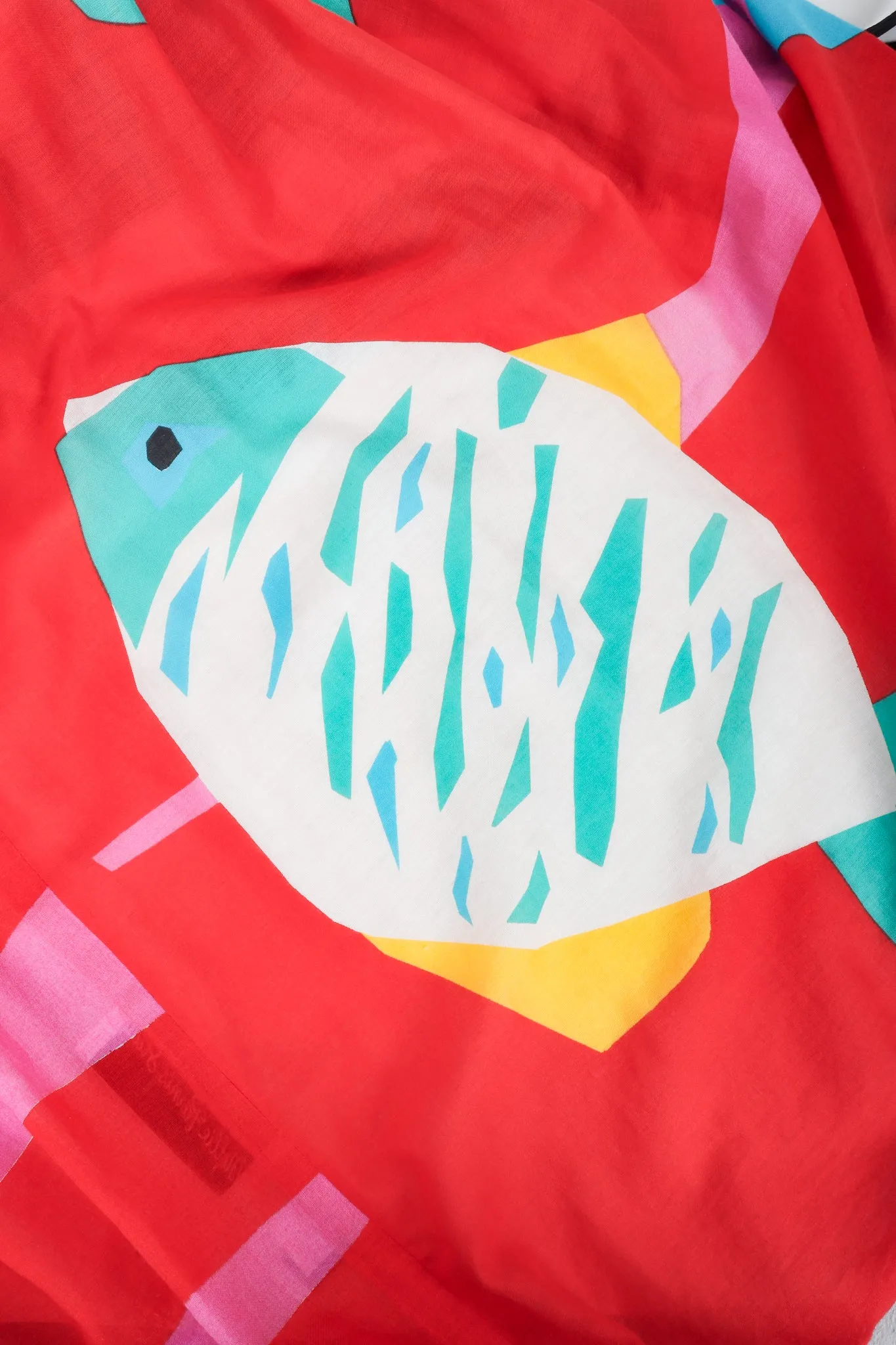 Fish Print Shirtwaist Dress