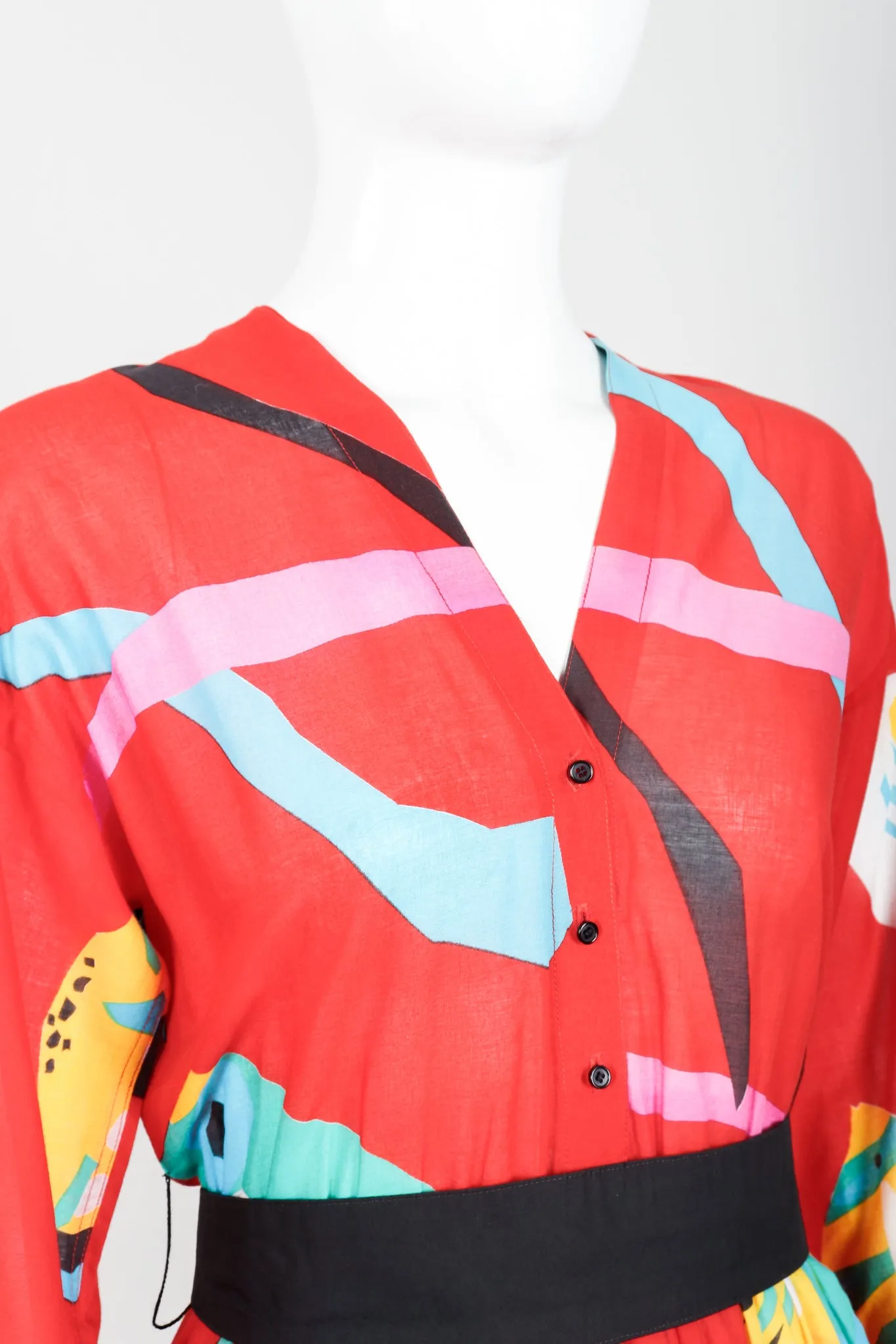 Fish Print Shirtwaist Dress