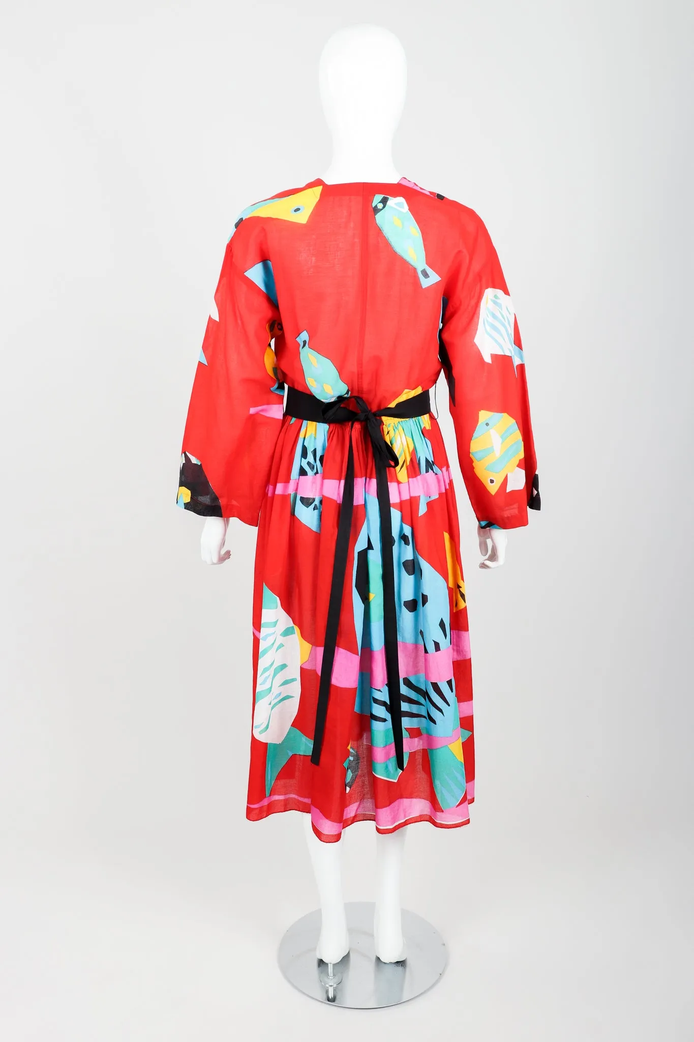 Fish Print Shirtwaist Dress