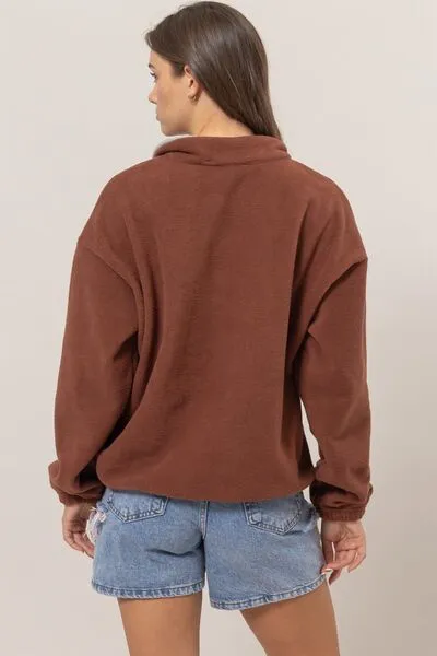 Fleece Color Block Half Zip Sweatshirt