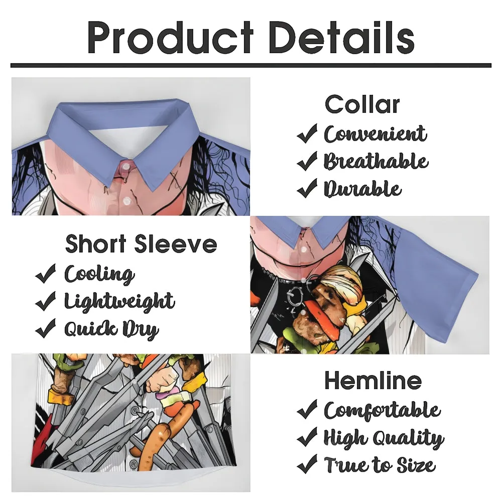Fun Character Printed Casual Oversized Short Sleeve Shirt 2407001009