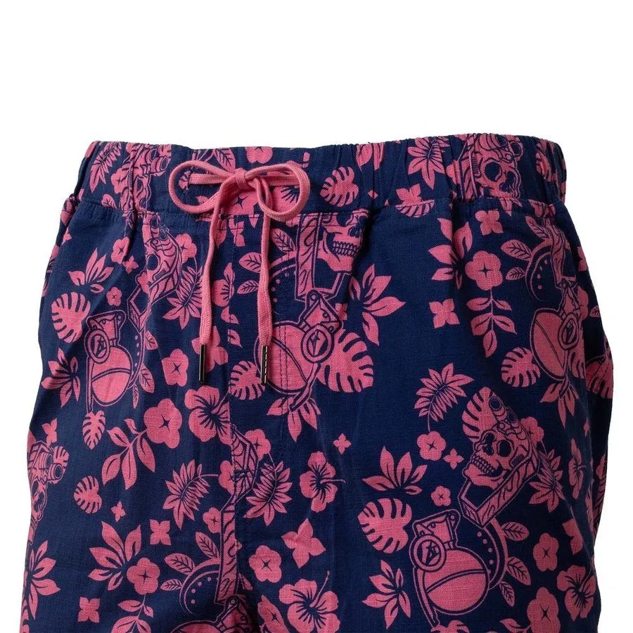 Getaway Casual Shorts - Tropical Death - Navy/Pink
