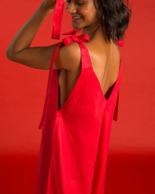 Granadina Linen Jumper - Red