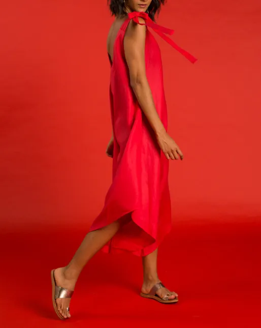 Granadina Linen Jumper - Red