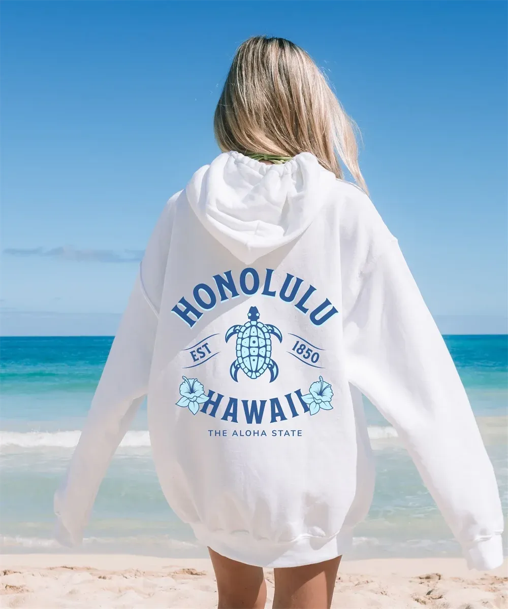 Hawaiian Hibiscus Beach Resort Hoodie for Women