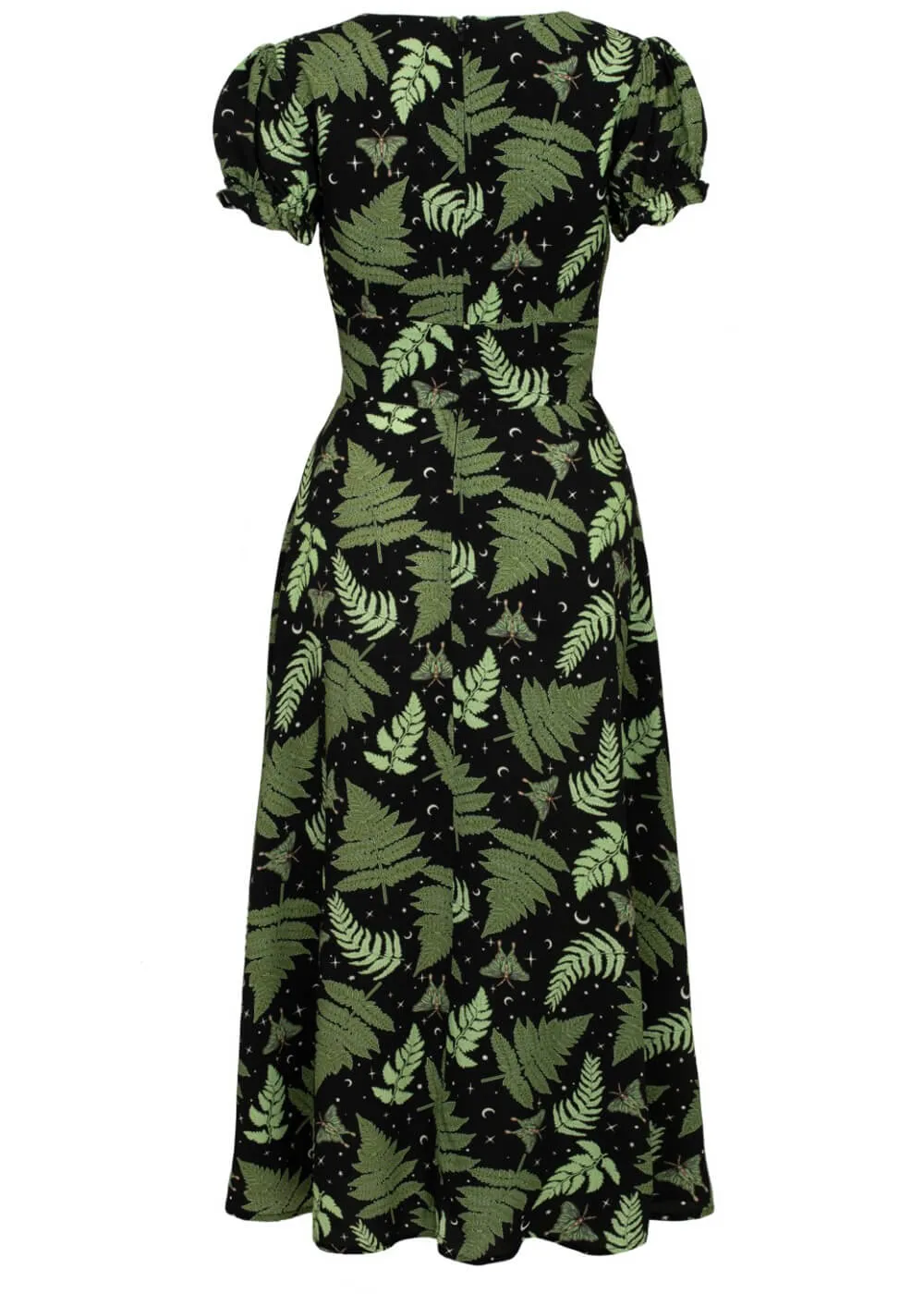 Hell Bunny Gaia Leaves 40's Dress Black