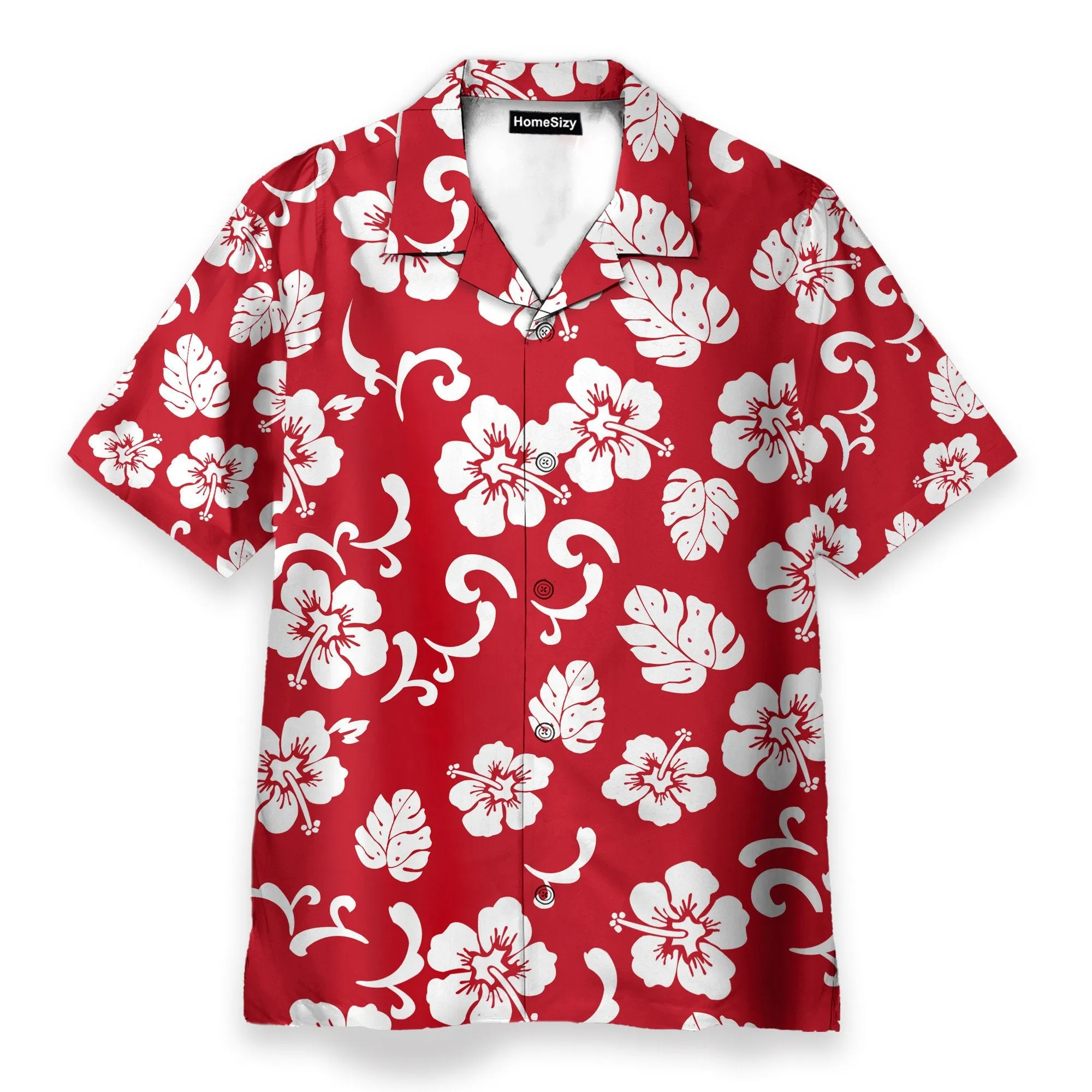 Hibicus Flowers Men's Button's Up Shirts - Hawaiian Shirt & Beach Shorts