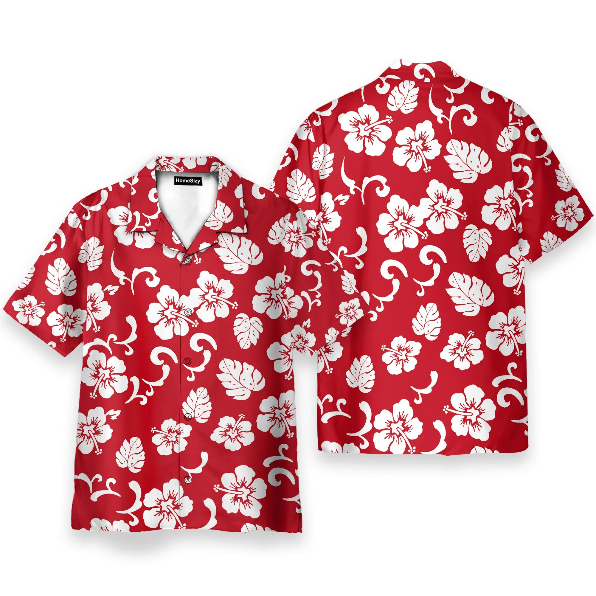 Hibicus Flowers Men's Button's Up Shirts - Hawaiian Shirt & Beach Shorts