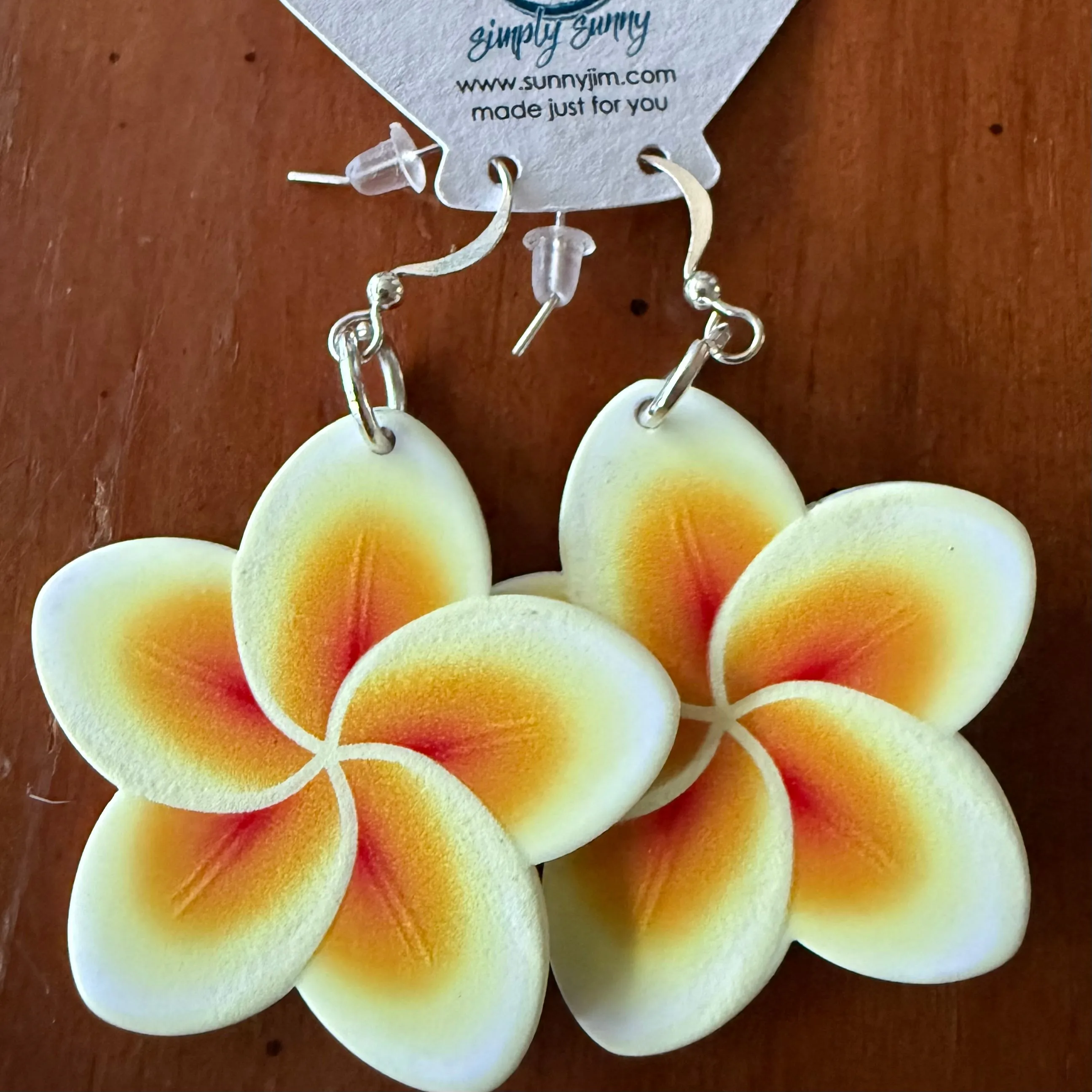 Hibiscus Resin Earrings