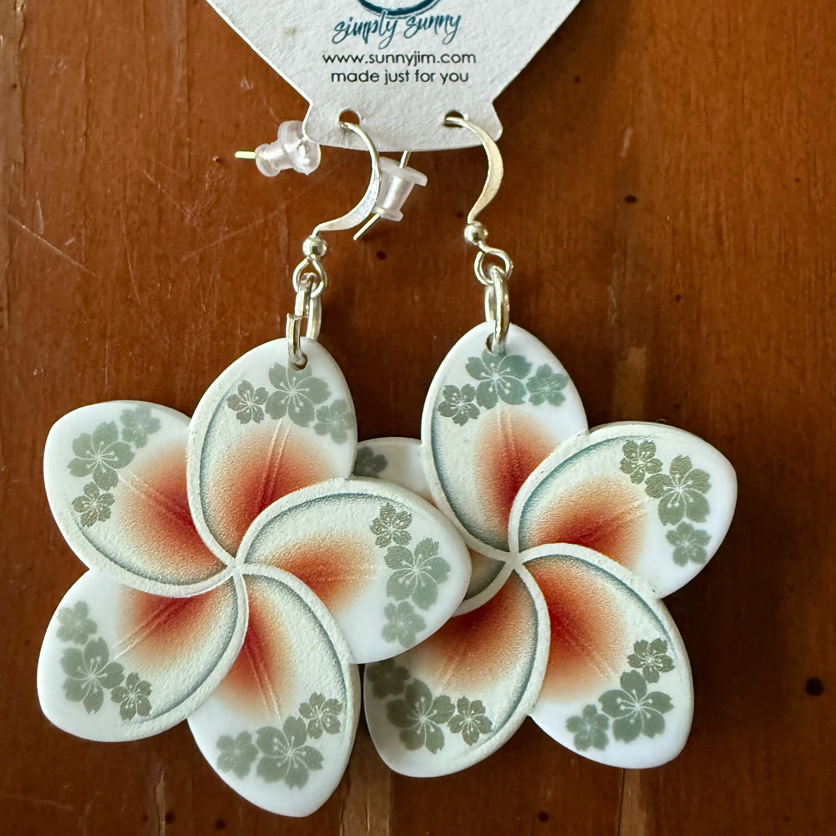Hibiscus Resin Earrings