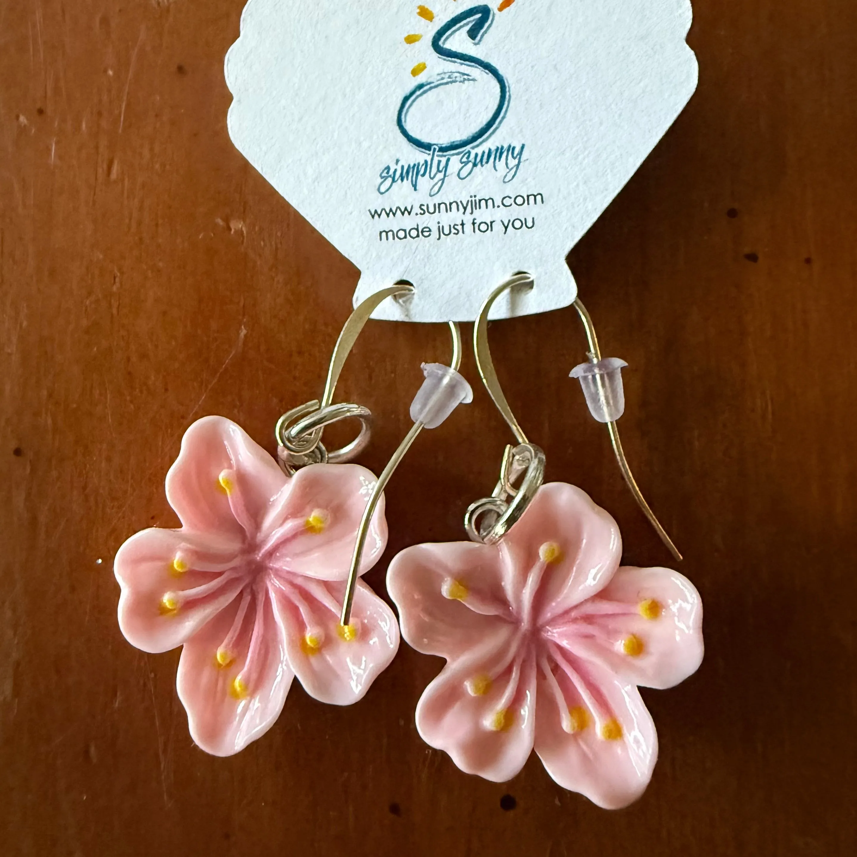 Hibiscus Resin Earrings