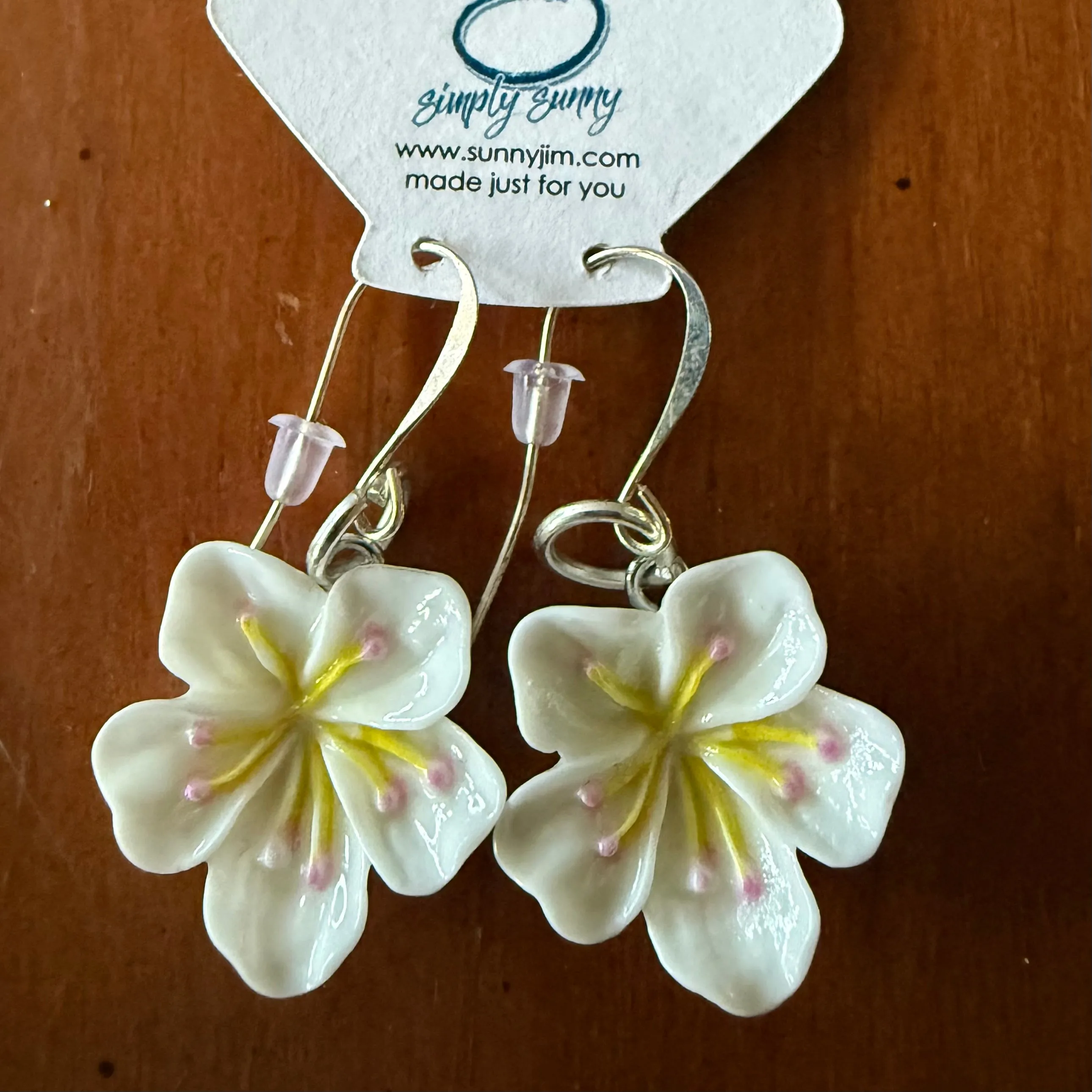 Hibiscus Resin Earrings