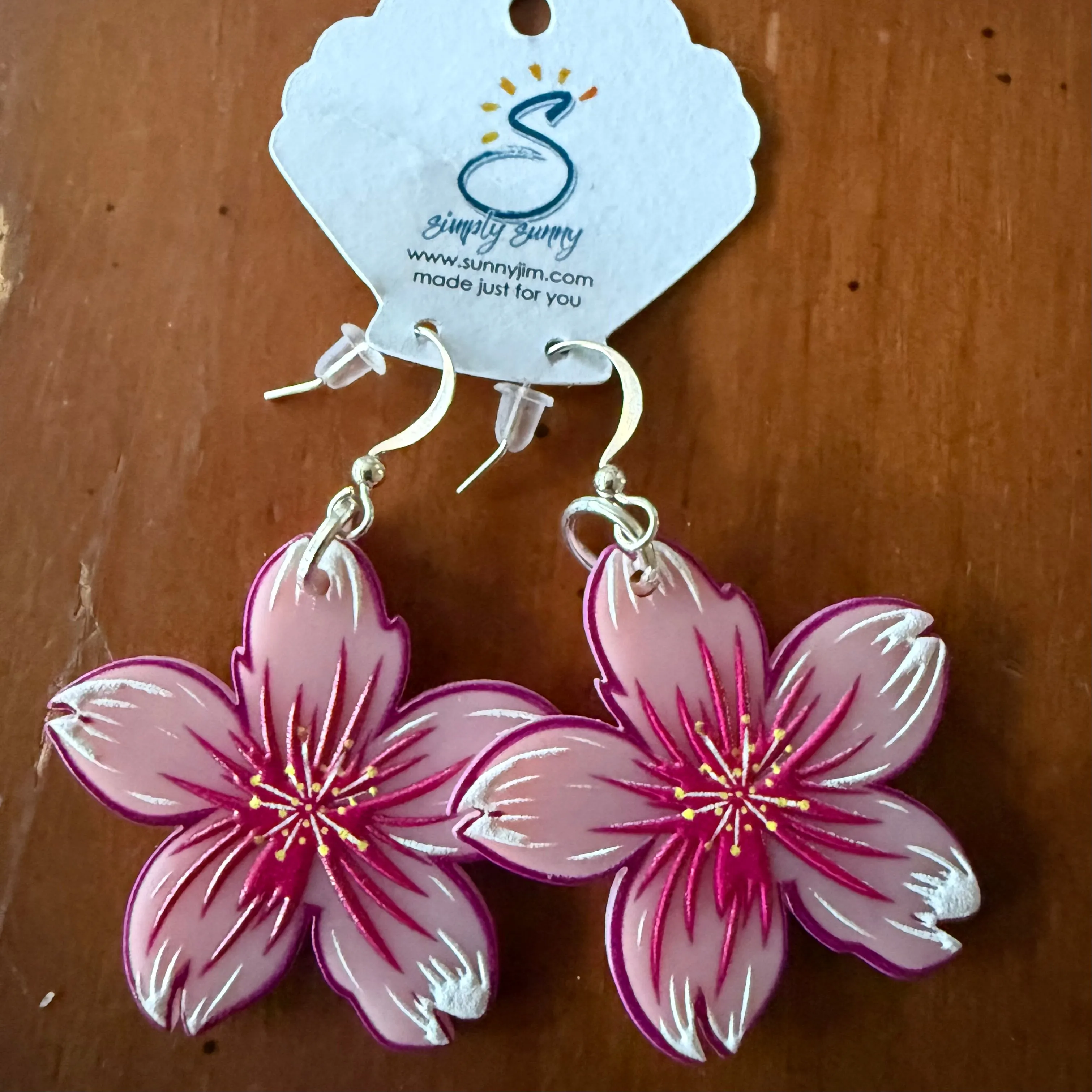Hibiscus Resin Earrings