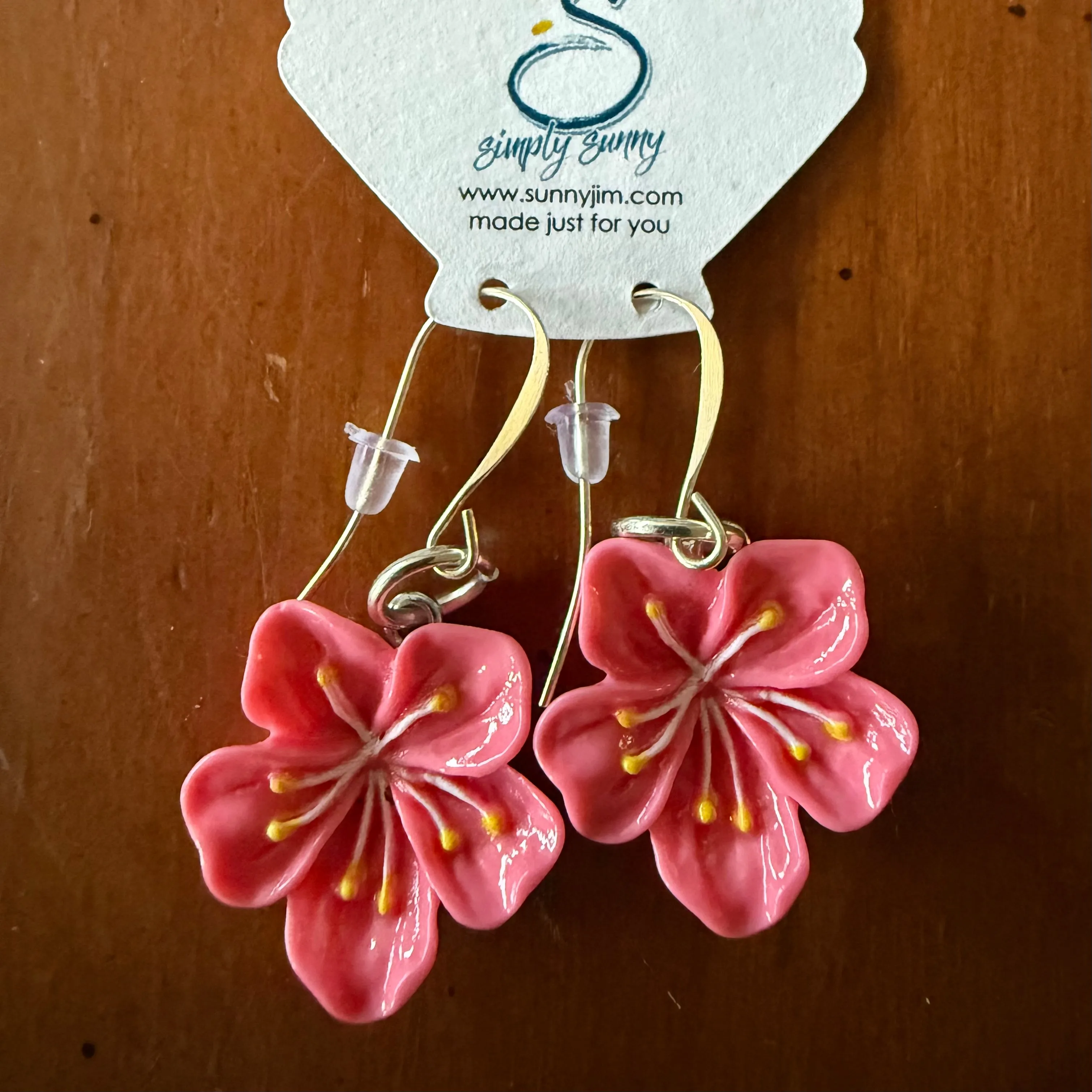 Hibiscus Resin Earrings