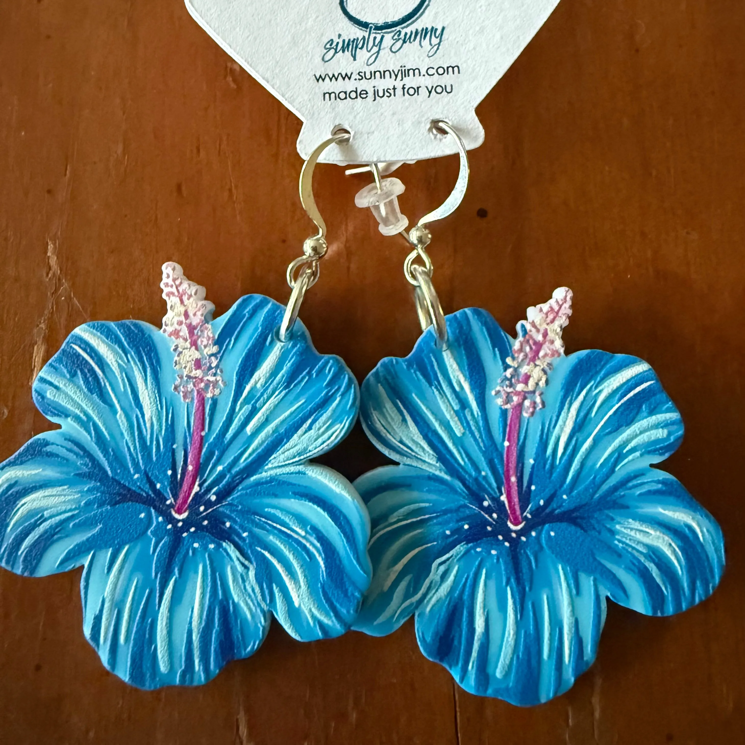 Hibiscus Resin Earrings