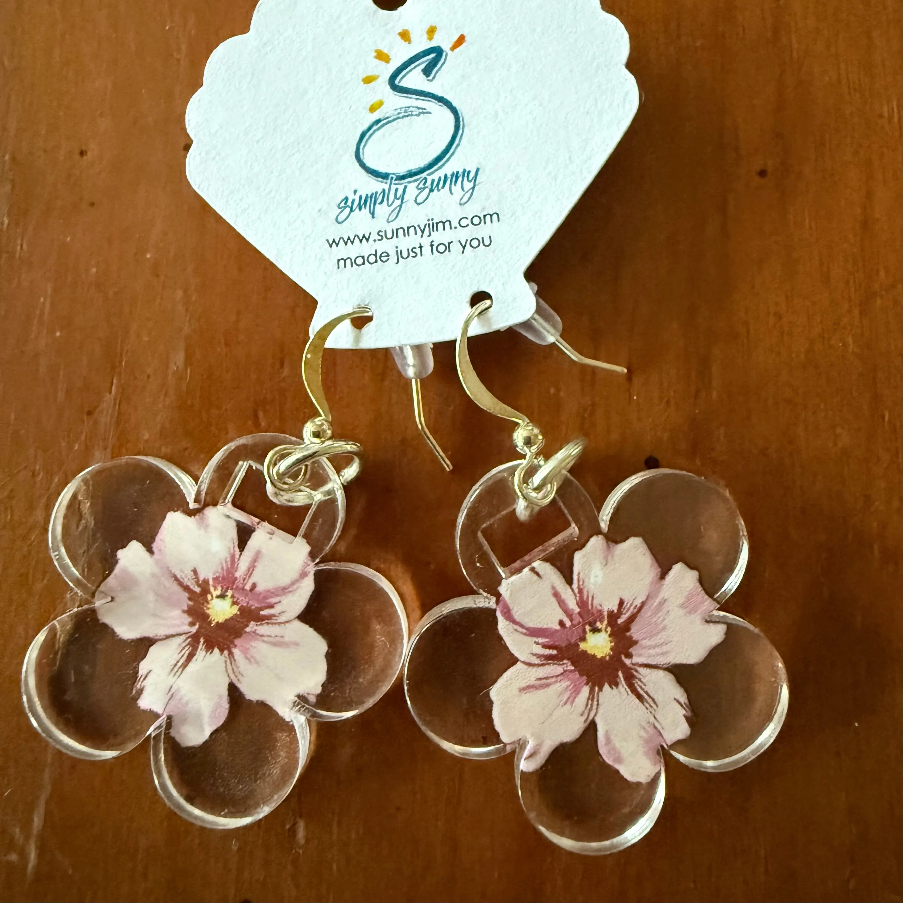 Hibiscus Resin Earrings