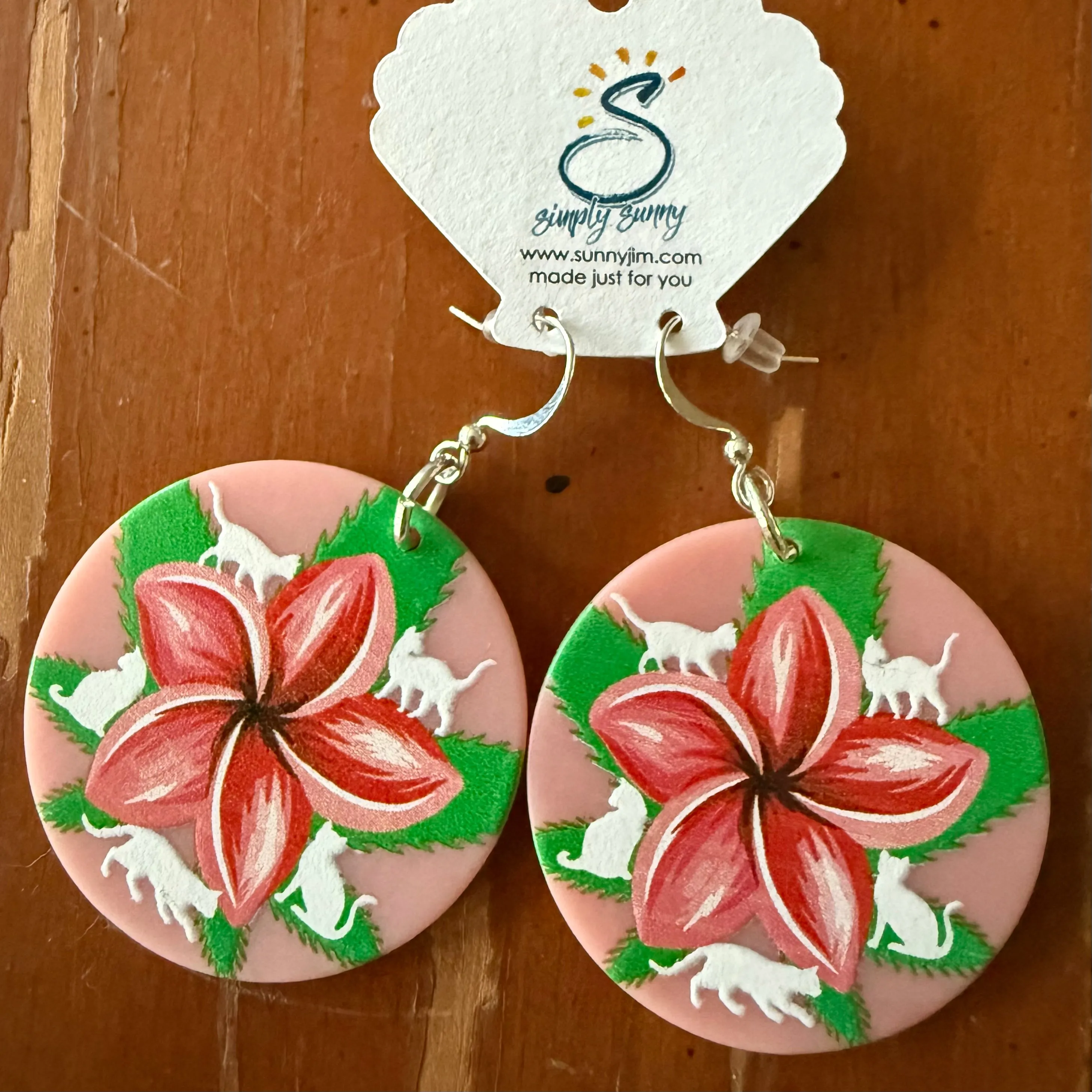 Hibiscus Resin Earrings