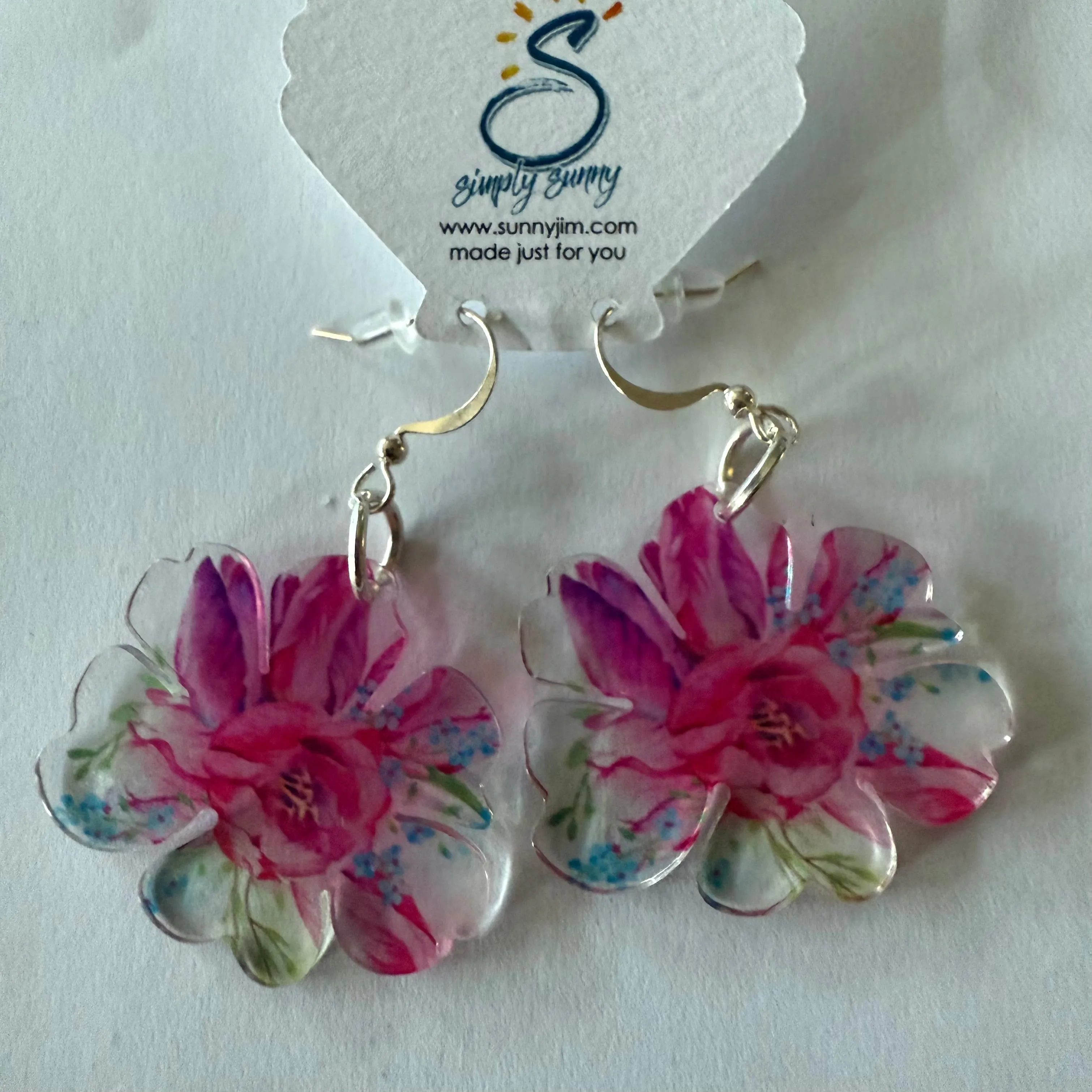 Hibiscus Resin Earrings
