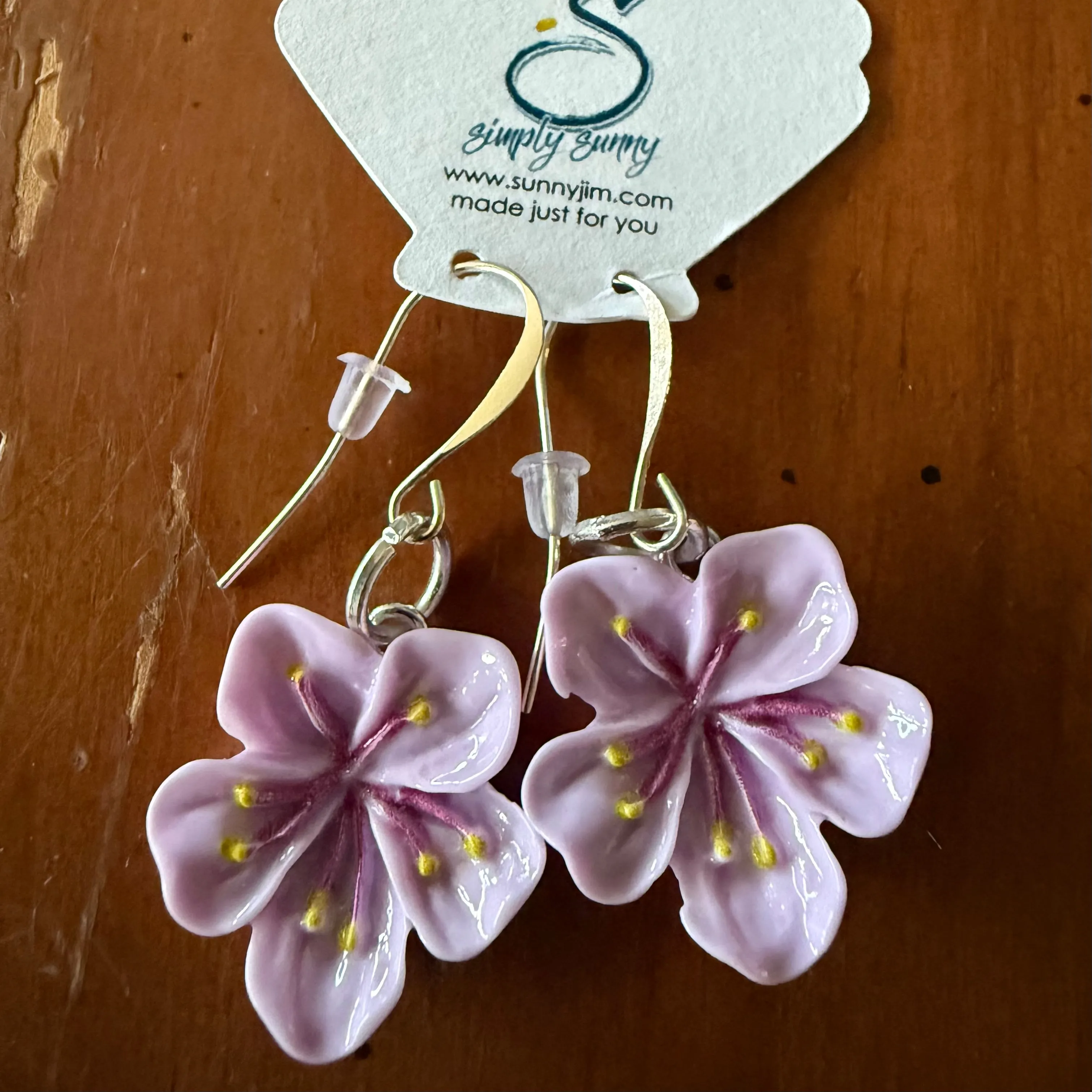 Hibiscus Resin Earrings