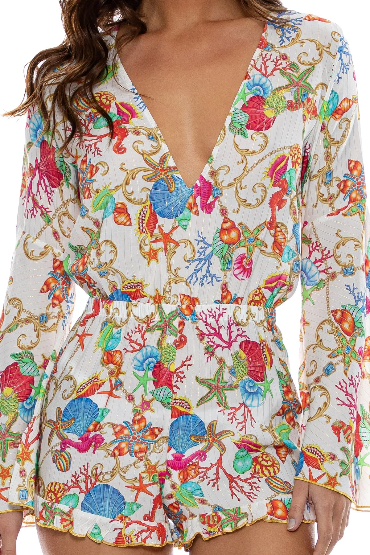 IL MARE - Bell Sleeve Romper • White