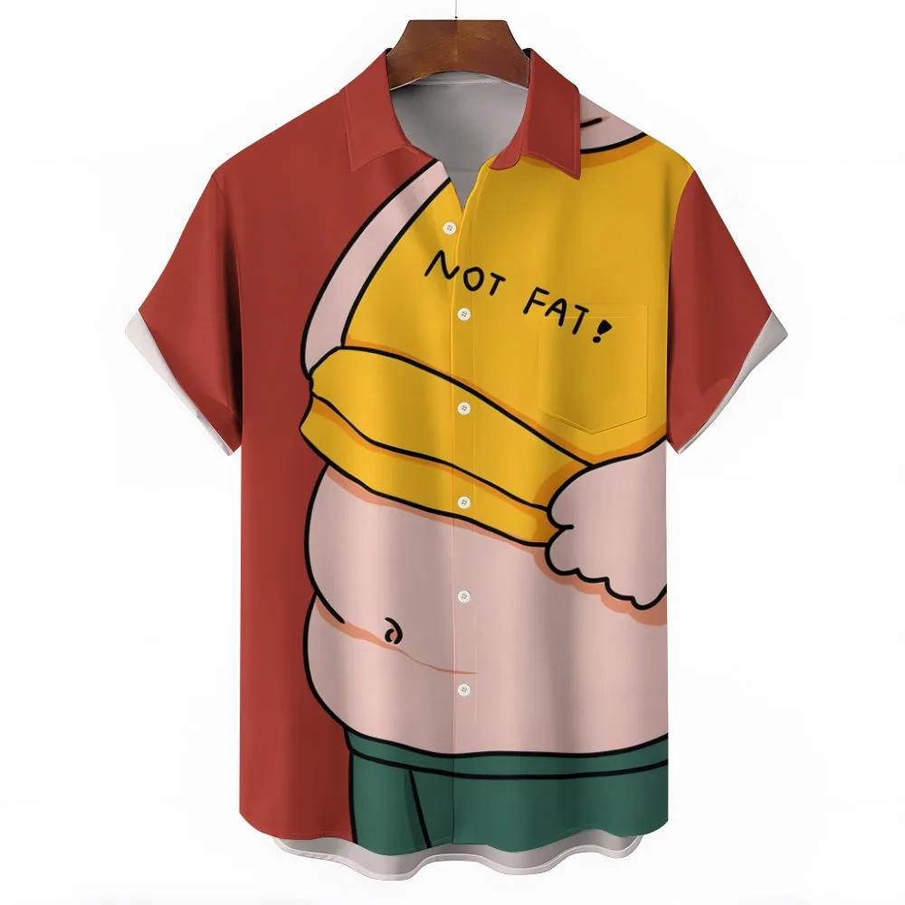 Im Not Fat Printed Casual Short Sleeve Shirt