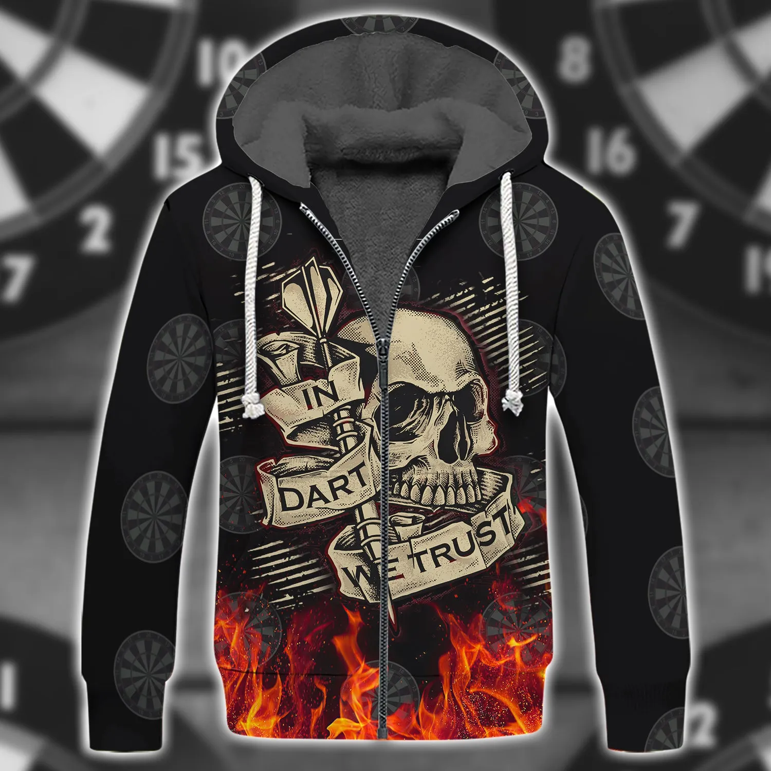 In Dart We Trust Flame Skull - 3D Full Print