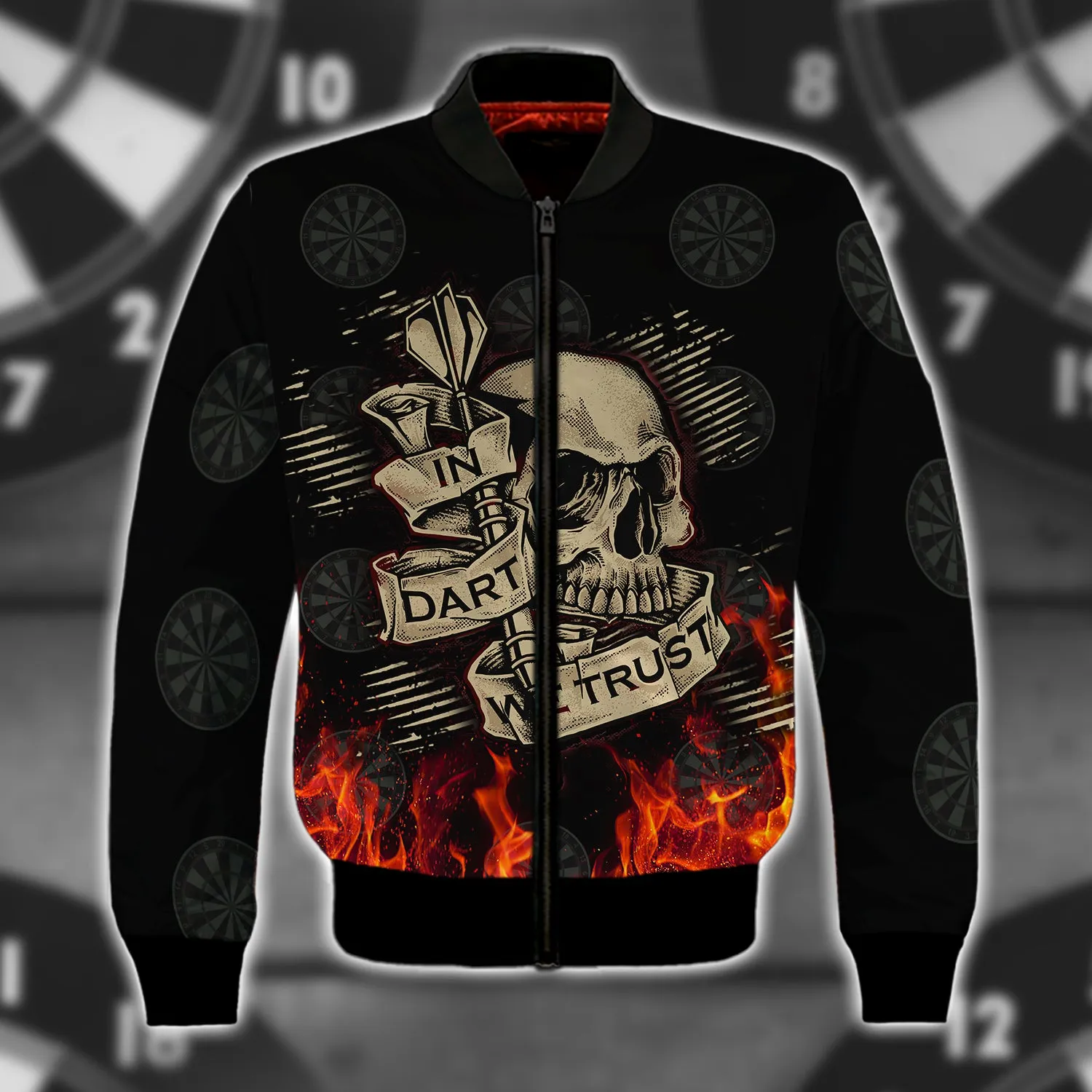 In Dart We Trust Flame Skull - 3D Full Print
