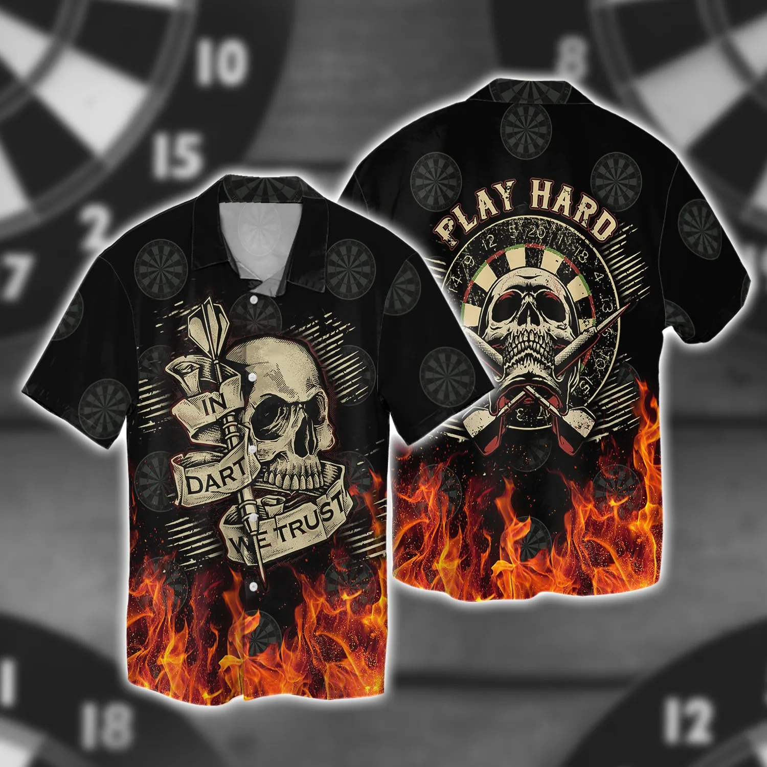 In Dart We Trust Flame Skull - 3D Full Print