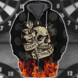 In Dart We Trust Flame Skull - 3D Full Print