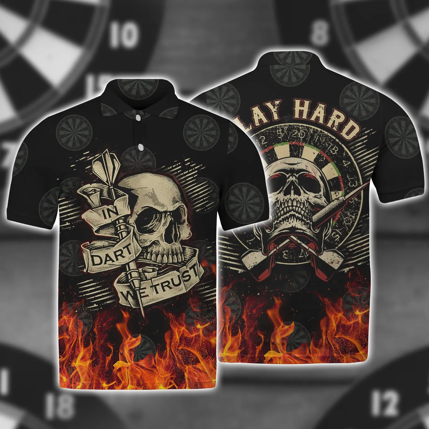 In Dart We Trust Flame Skull - 3D Full Print