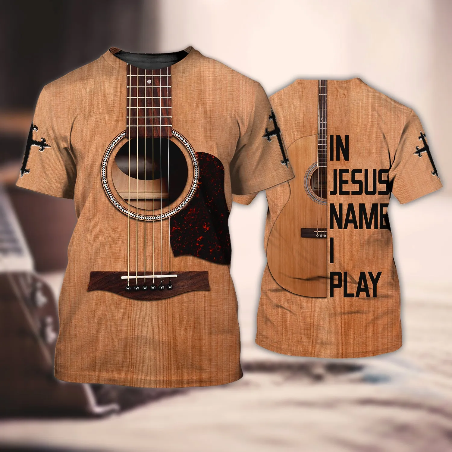 In Jesus Name I Play - Guitar - 3D Full Print