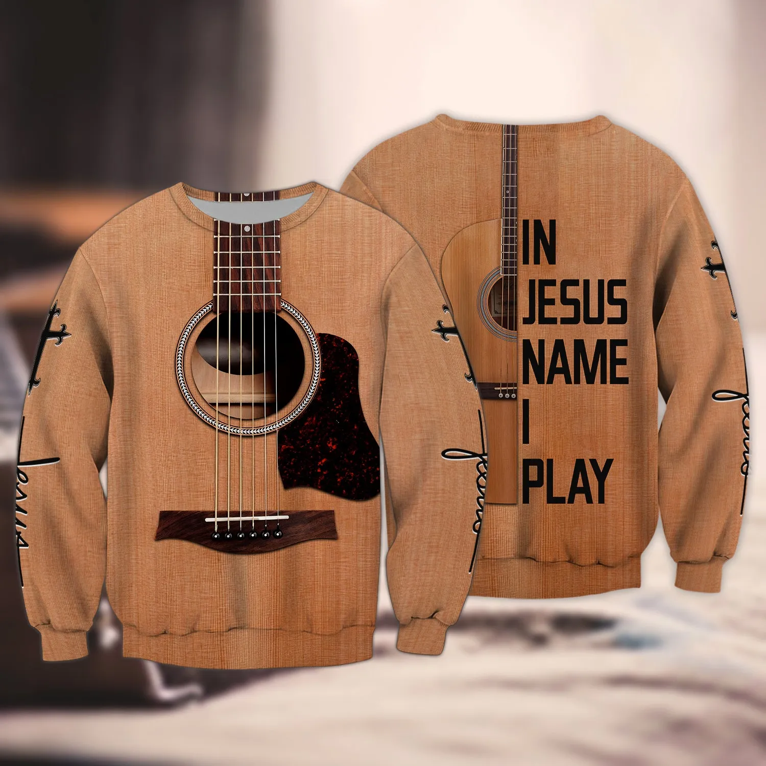 In Jesus Name I Play - Guitar - 3D Full Print
