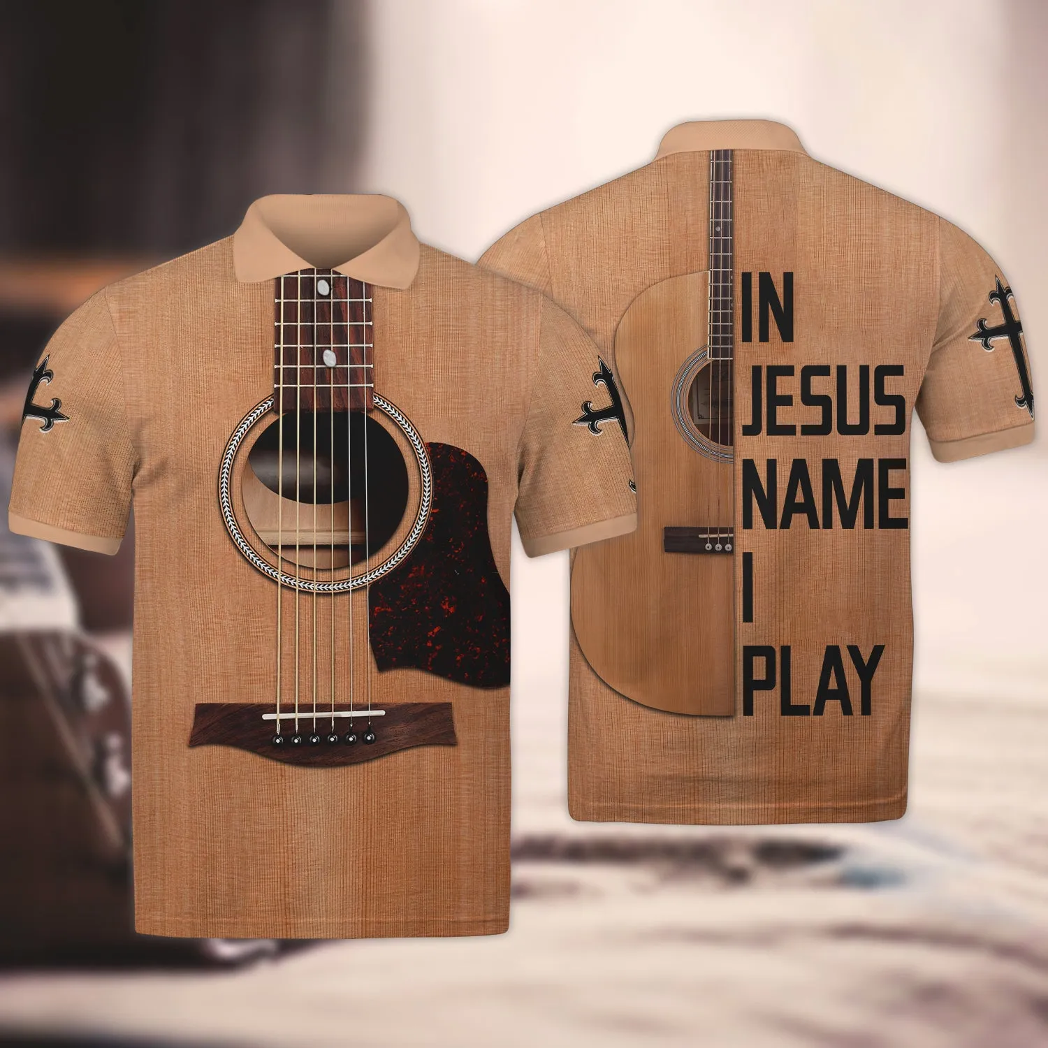 In Jesus Name I Play - Guitar - 3D Full Print