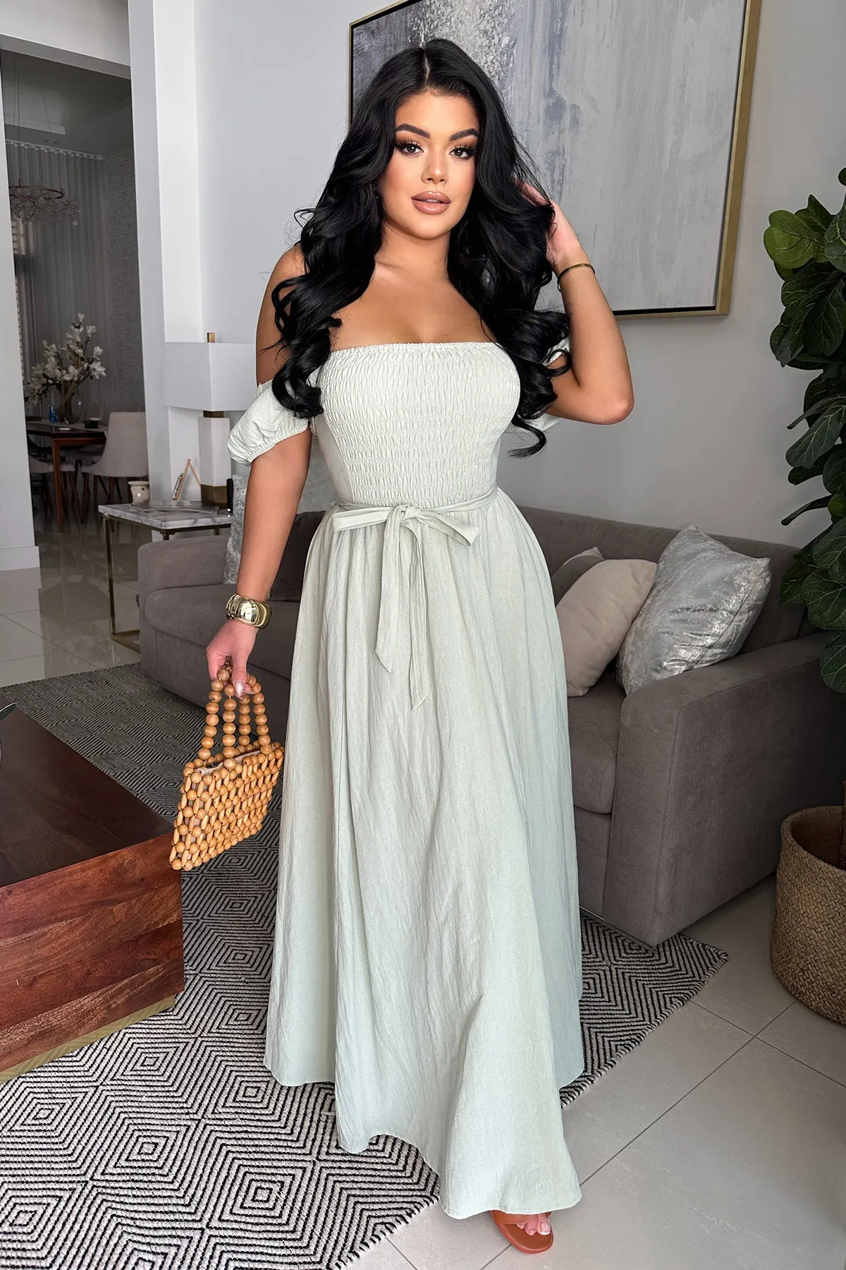 IN SAGE MAXI DRESS