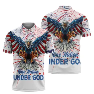 Independence Day Is Coming Ealge One Nation Under God  3D Polo Shirt Full Print