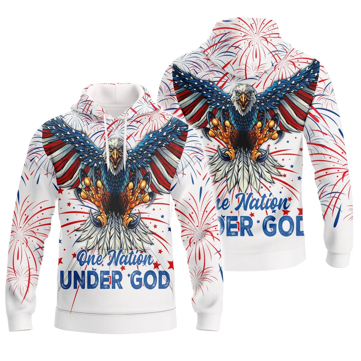 Independence Day Is Coming Ealge One Nation Under God  3D Polo Shirt Full Print