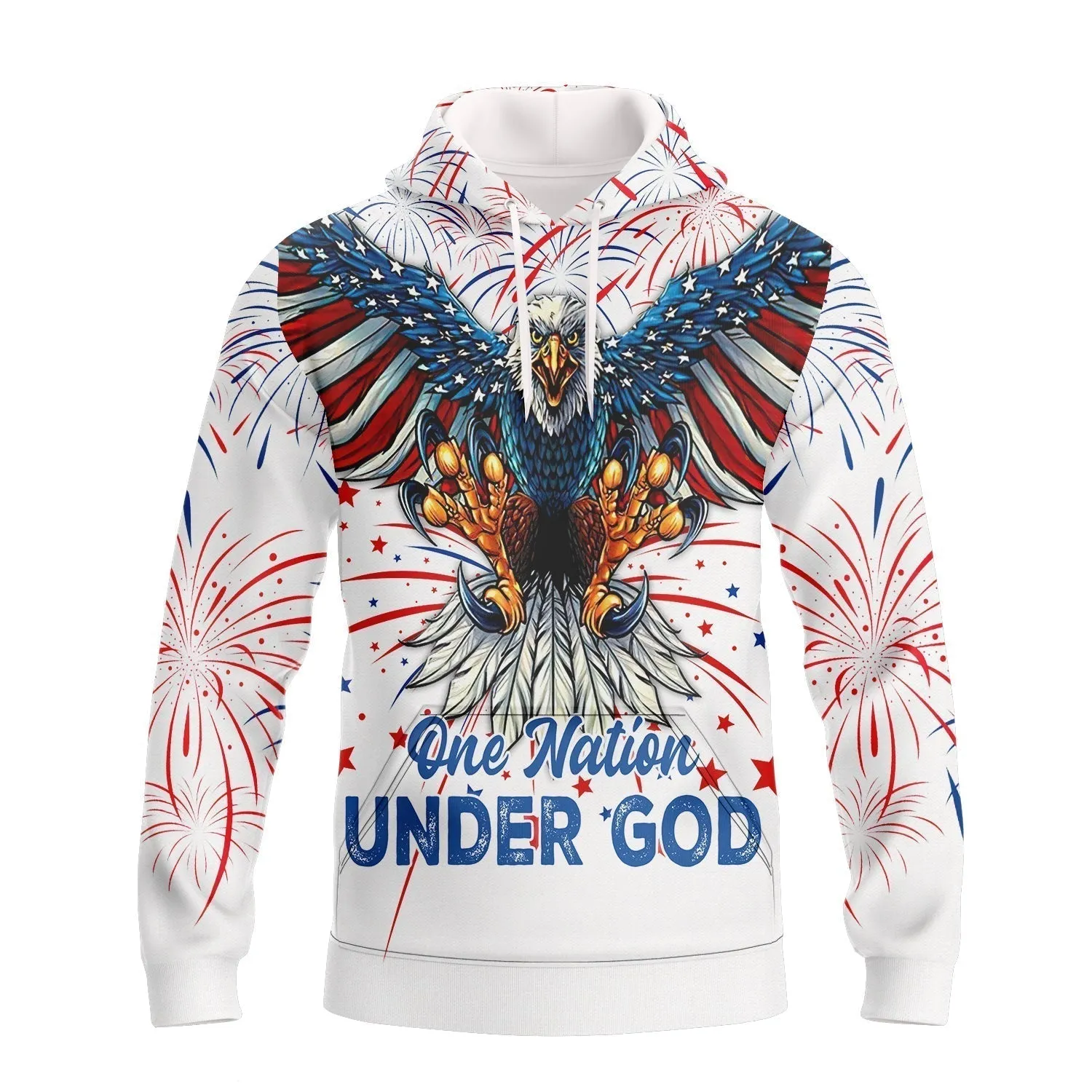 Independence Day Is Coming Ealge One Nation Under God 3D Zipper Hoodie Full Print