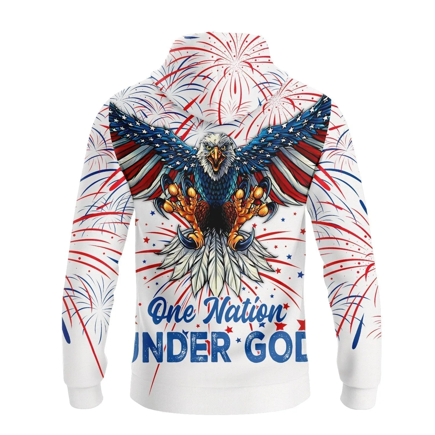 Independence Day Is Coming Ealge One Nation Under God 3D Zipper Hoodie Full Print