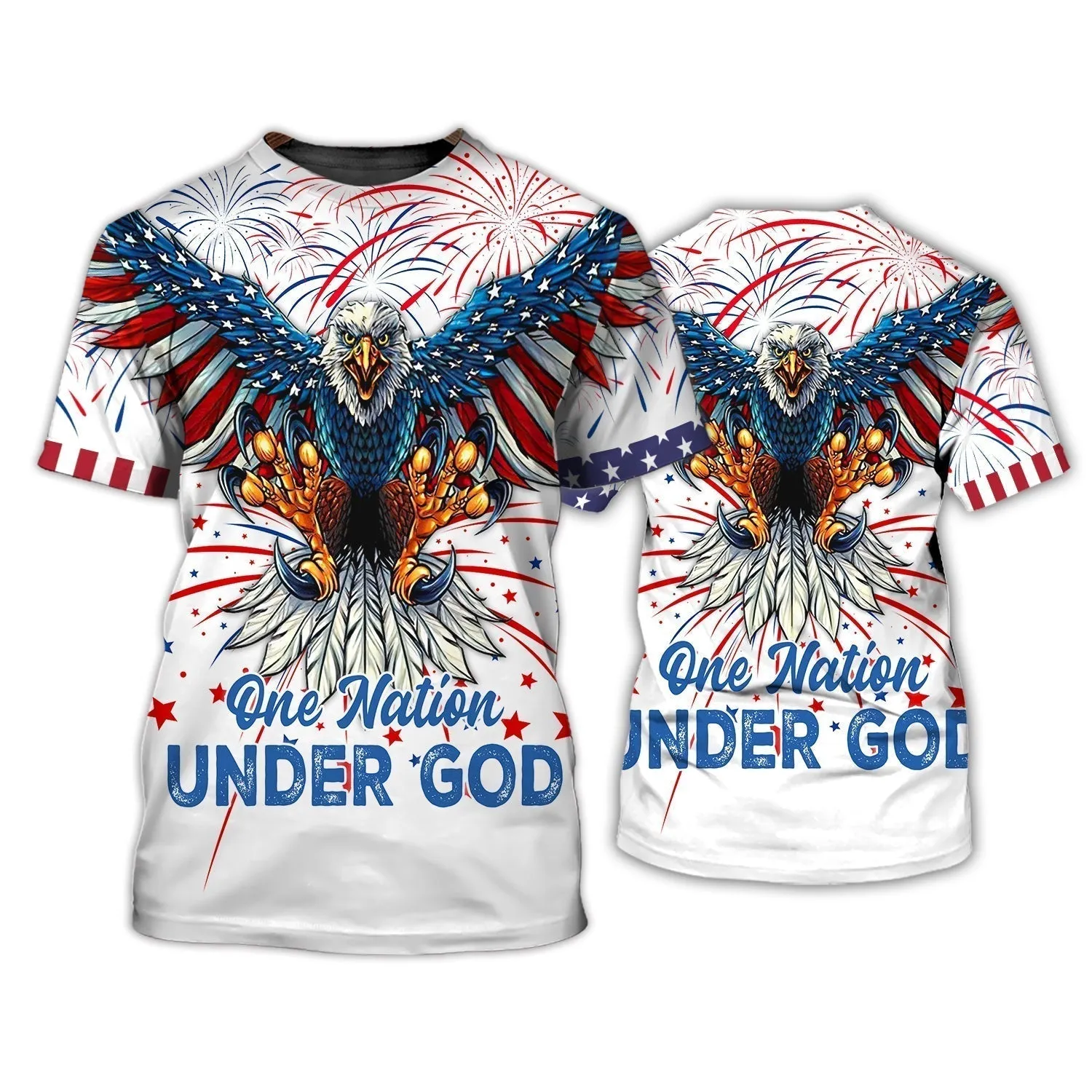 Independence Day Is Coming Ealge One Nation Under God 3D Zipper Hoodie Full Print