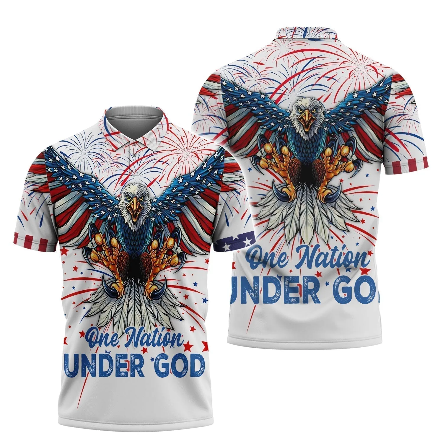 Independence Day Is Coming Ealge One Nation Under God 3D Zipper Hoodie Full Print