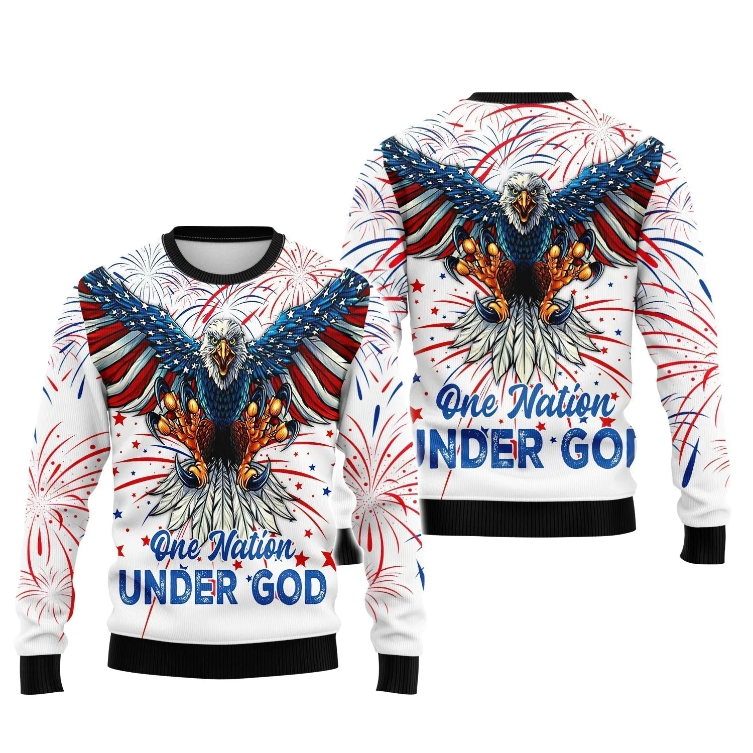 Independence Day Is Coming Ealge One Nation Under God 3D Zipper Hoodie Full Print