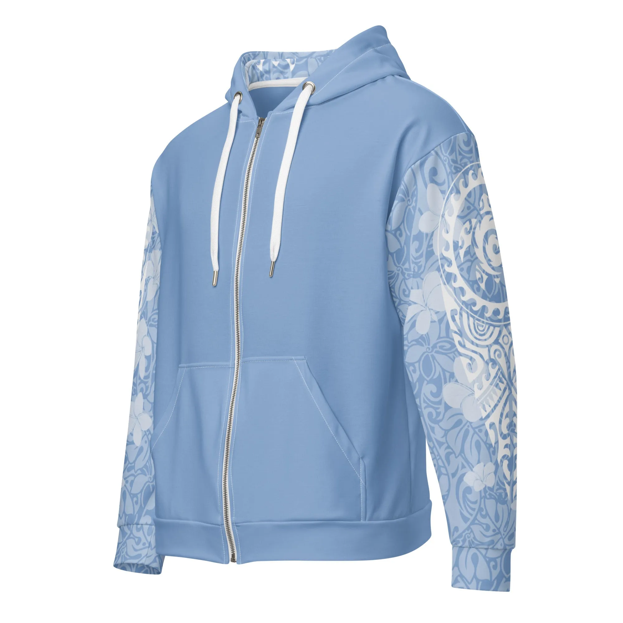 Island Aura Tropical Blue Zip Up Hoodie