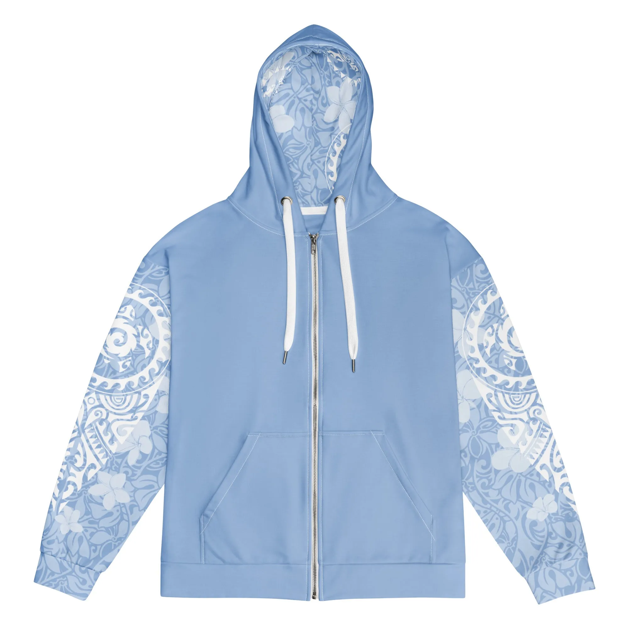 Island Aura Tropical Blue Zip Up Hoodie