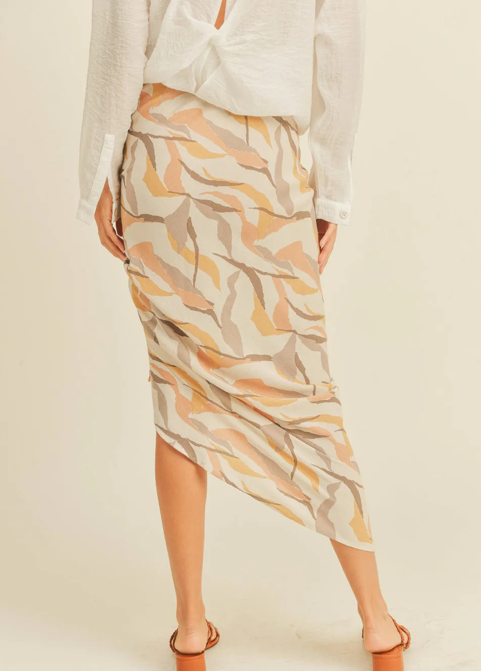 Island Foliage Ruched Skirt - RESORT COLLECTION