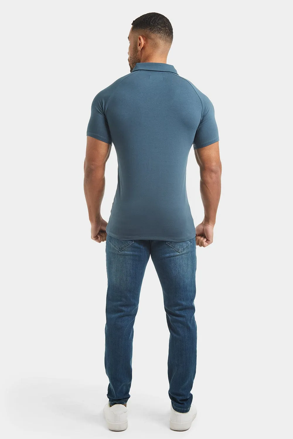 Jersey Buttonless Polo Shirt in Loden