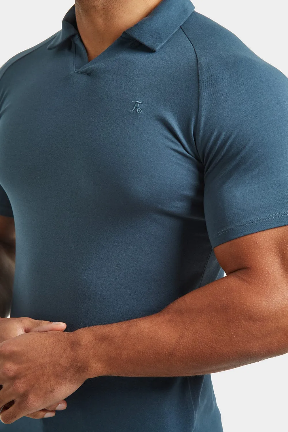 Jersey Buttonless Polo Shirt in Loden