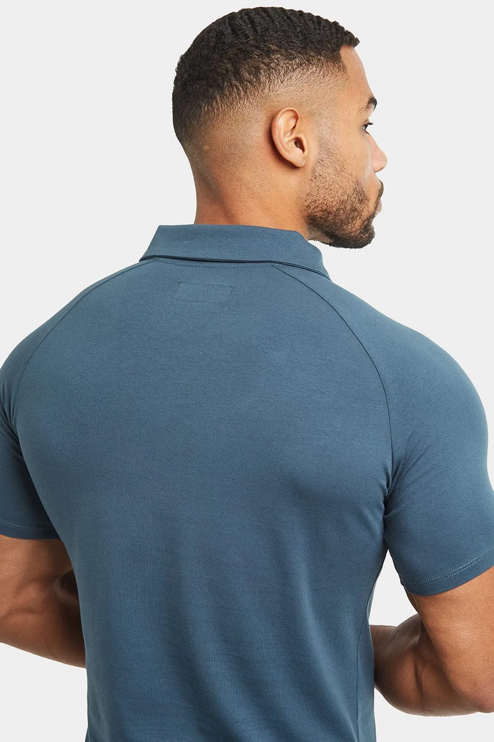 Jersey Buttonless Polo Shirt in Loden