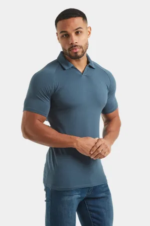 Jersey Buttonless Polo Shirt in Loden