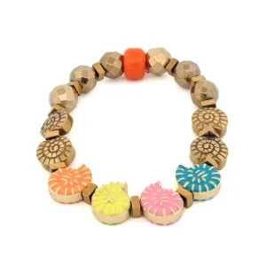 Joyful Sea Shell Colorful Beaded Bracelet